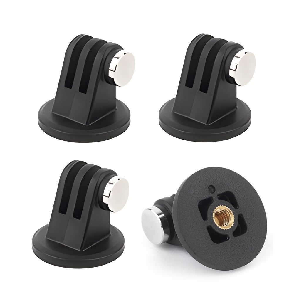 Dreneco 4 Pack Tripod Mount Adapter Compatible with Gopro Hero 12, 11, 10, 9, 8, 7, 6, 5 Cameras
