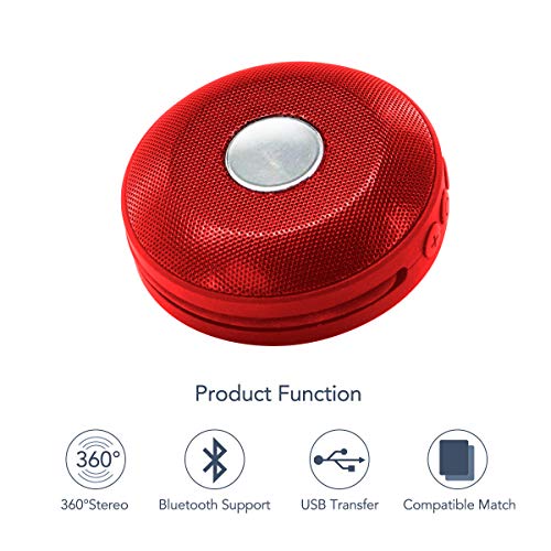 Bluetooth Wireless Waterproof Shower Outdoor Sport Speaker with 5W Driver, Suction Cup, Built-in Mic, Hands-Free Speakerphone