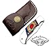 Best.Buy.Damascus1 Blue Wood Custom 5.5'' Handmade Double Bloster Stainless Steel Folding Pocket With Back Lock Come With Leather Sheath Prime Quality (Multi Wood)