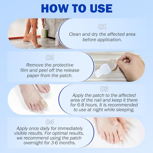 Toenail Repair Patches, Night Care for Thickened, Yellowed or Damaged Nails, Adhesive Nail Patch, Daily Use, 21 Patches