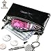 Itslife Triple Zipper Leather Mini Coin Purse Card Holder with Key Chain (Black)