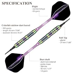 sanfeng Darts Plastic Tip Set Rainbow Color 21g for