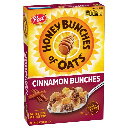 HONEY BUNCHES OF OATS CINNAMON BUNCHES, HEART HEALTHY, LOW FAT, MADE WITH WHOLE GRAIN CEREAL, 12 OUNCE