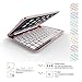 iPad mini 4 Keyboard Case with 7 Colors Backlit 135 Degree Adjustable Angles Addprime Rose Gold Aluminum Alloy Shell and Back Plate Chocolate ABS Button Wireless Bluetooth Keyboard for iPad mini4