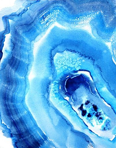 Geode Painting, Geode Print, Geode Art, Agate Watercolor, Agate Wall art, Agate Art Print, Agate Print, Agate Painting, Blue Agate Art Zen, Blue Watercolor, Blue Wall Art, Aqua Blue Print