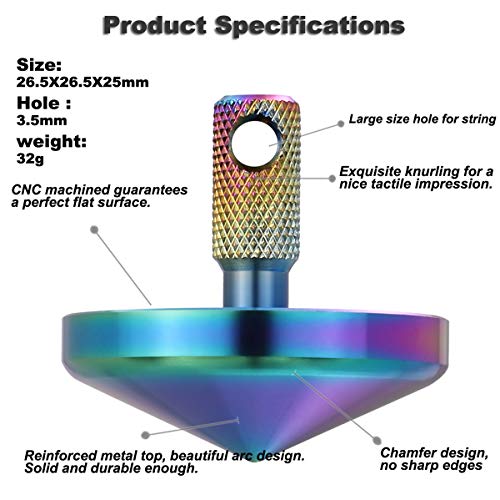 Precision Colorful Spinning Top with Keychain, 2019 Unique Christmas Stockings Gift for Teens & Kids, Men&Women, Stainless Inception Tops, Pocket Gadget Gyro Toy, Spin Forever up to 7:48ï¼ŒEDC