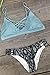 CUPSHE Women's Sly Blue Lace up Leopard Bottom Padding Bikini Set (M)