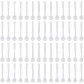 Healifty 1 g Micro Measuring Spoons, White Plastic Powder Scoops | White 1 g Long-Handle Spoons Help Measure Small Amounts in Jars, Bottles, Spice Containers and Cosmetic Powders