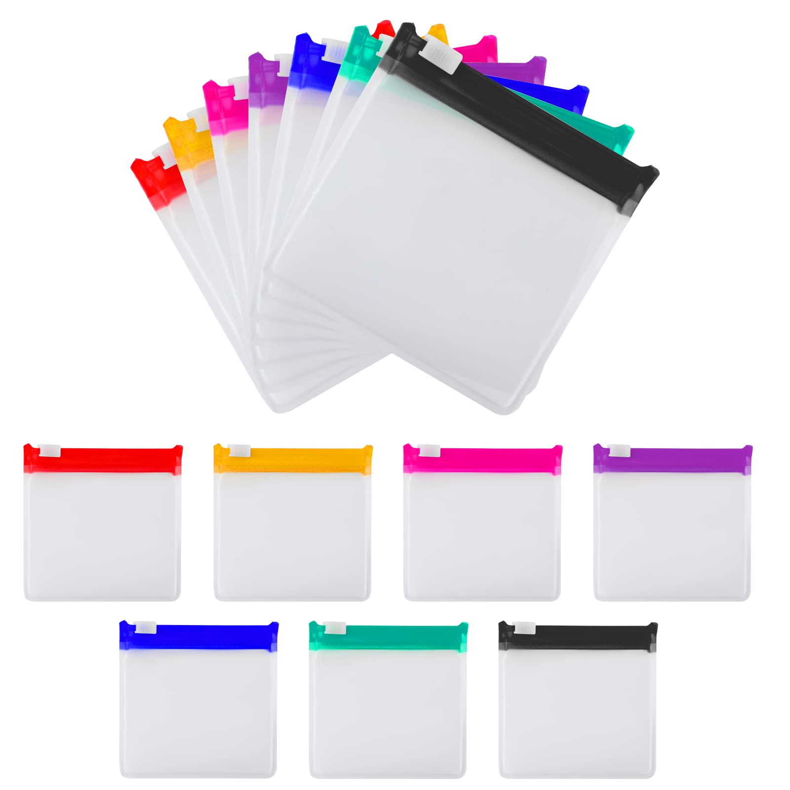 SAVITA 70pcs Zippered Pill Pouch Bags, 3x3inch Portable Medicine Organizer Pouches, Reusable Translucent Pill Organizer for Storing Small Items (7 Colors)