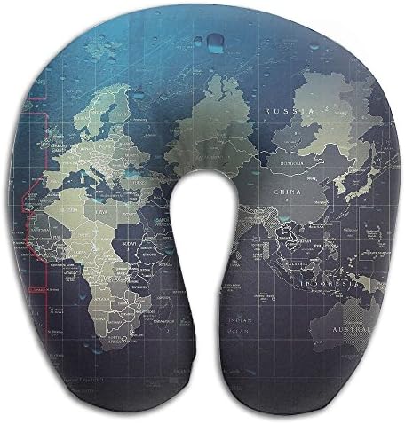 DMN U-Shaped Neck Pillow Map Digital Pillows Soft Convertible Portable Multifunctional For Travel Reading And Sleeping