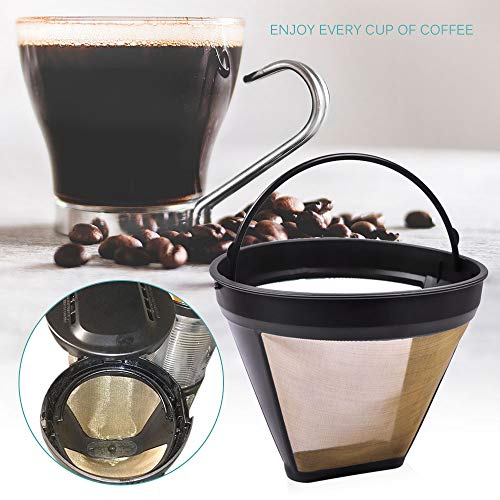 KeePow 4 Tone Permanent 612 Cup Coffee Filter & Set of 12 Charcoal