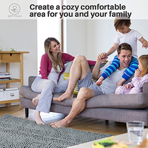Secura Housewares Soft Microfiber Large Bathroom Rugs, 47 x 28 Inches Non Slip Bath Mat for Bathroom, Kitchen & Bedroom with Water Absorbent, Machine Washable (Gray) - Thumbnail 2