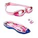 Hurdilen Kids Swim Goggles, Swimming Goggles for Kids Children, Anti-Fog Anti-UV Youth Swim Glasses with Nose Clip, Earplugs for Age 3-15