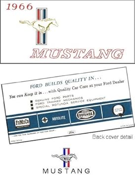 Amazon.com: 1966 FORD MUSTANG Owners Manual User Guide: Automotive