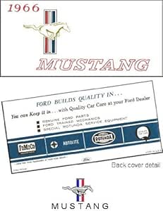 Amazon.com: 1966 FORD MUSTANG Owners Manual User Guide: Automotive