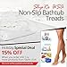 SlipRx USA Nonslip Bathtub Stickers Safety Adhesive Paw Print Treads | Large Decal Surface Area Shower Grip - 4