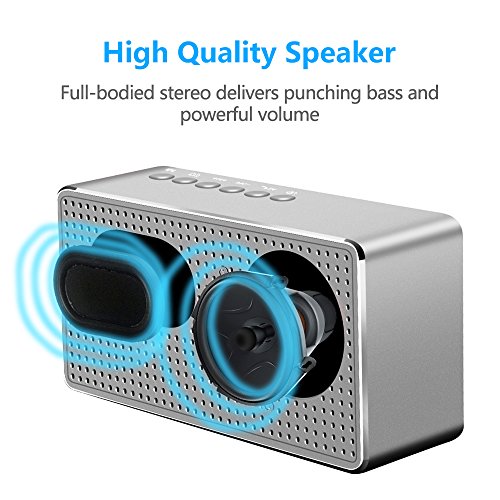 Alarm Clock with Bluetooth Speaker 4.2 and Large Mirror, XIAOKOA Portable Wireless Stereo Sound Speaker Built-in TF Card,FM Radio,Handsfree Calling, LED Nightstand Clock and LED Dimmable Display - Thumbnail 3