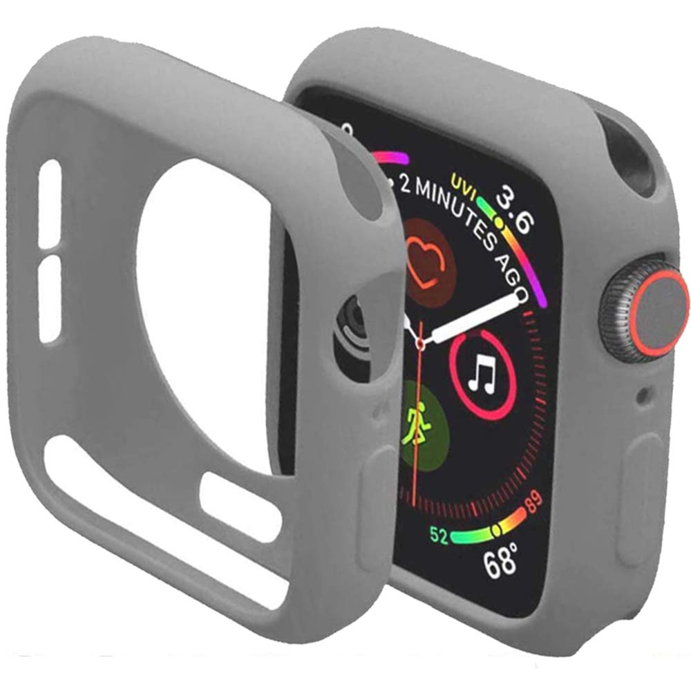 Miimall Compatible with Apple Watch Bumper Case 44mm Series 5/4, Ultra Thin Soft TPU Bumper Cover Shock-proof Protective Frame for Apple Watch Series 5/4 - Dark Grey