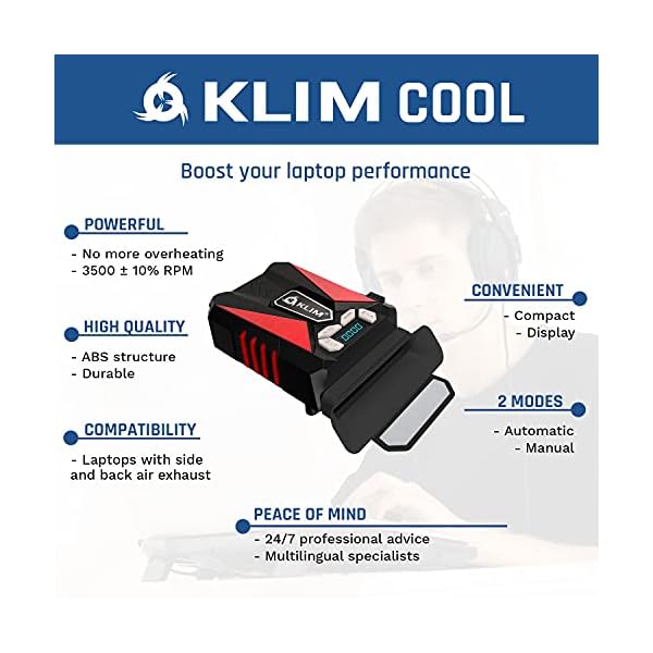 KLIM-Cool-Universal-Gaming-Laptop-PC-Cooler-High-Performance-Fan-for-Fast-Cooling-Action-USB-Hot-Air-Extractor-New-2020-Version-Red KLIM™ Cool Universal Gaming Laptop PC Cooler - High Performance Fan for Fast Cooling Action - USB Hot Air Extractor…