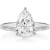 Michooyel 925 Sterling Silver 2ct Cubic Zirconia Engagement Ring for Women, Pear cut CZ Solitaire Promise Rings 18k Gold/Rhodium Plated Rings