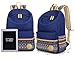 Leaper Canvas Laptop Bag Backpack Shoulder Bag Pencil Case Navy Blue