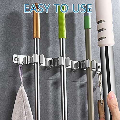 Nlmyt Mop and Broom Holder Wall Mount, Broom Organizer Wall Mount