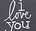 ADecor I Love You More Cotton Embroidered Decorative Square Accent Throw Pillow Cover - Gift for Boyfriend/Girlfriend, Bedroom Decor - 18x18 Inches, Dark Grey