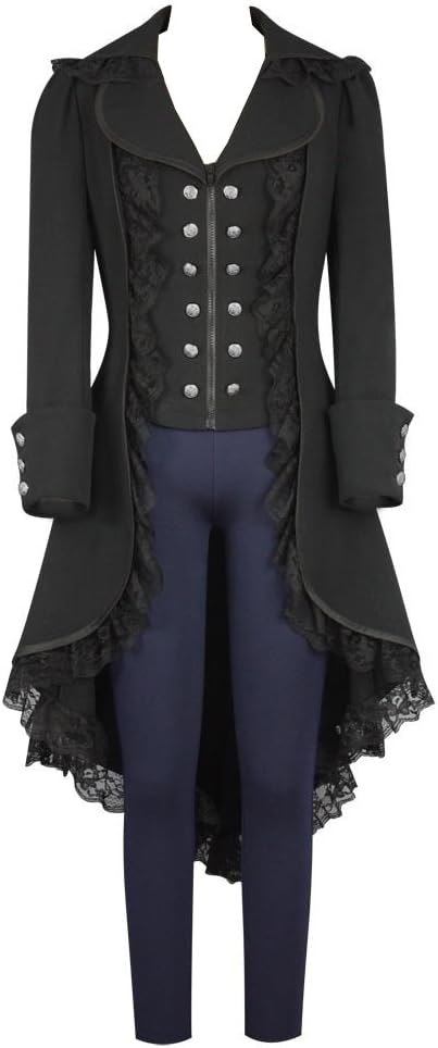 prettycos Women's Tuxedo Steampunk Coat Vintage Tailcoat Jacket Retro Gothic Victorian Corset Uniform Costume