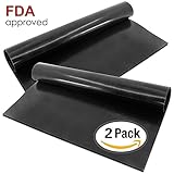Set Of 2 Highest Quality BBQ Grill & Baking Mats | 100% Non-Stick | Made In FDA-Certified Facility | Free Of PFOA | Works On Any BBQ Grill Or As Oven Baking Pan Liners | Cut To Fit | Dishwasher Safe