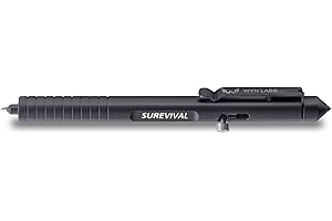 WYN LABS Surevival Pen - Tactical Survival Pen with Seatbelt Cutter, Tungsten Window Breaker, Telescoping Tip, Bolt-Action Mechanism for Military, Law Enforcement, Self-Defense, Emergency Rescue (Gray)