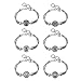 Souarts 20mm Pack of 6pcs Random Mixed Antique Silver Color Snap Button Jewelry Charms