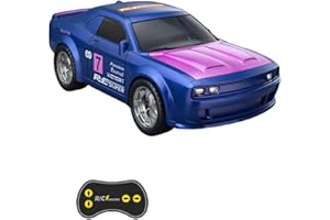 RC Racing Car, 1:43 Scale 2.4G 5CH Mini Alloy RC Drift Car with LED Lights, Dual-Speed Modes, App & Remote Dual Control, Coll