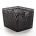 BINO Woven Plastic Storage Basket, Large– 2 PACK (Black)