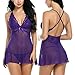 Avidlove Women See-through Halter Lingerie Outfits Bowknot Chemise Sexy Back Cross Babydoll
