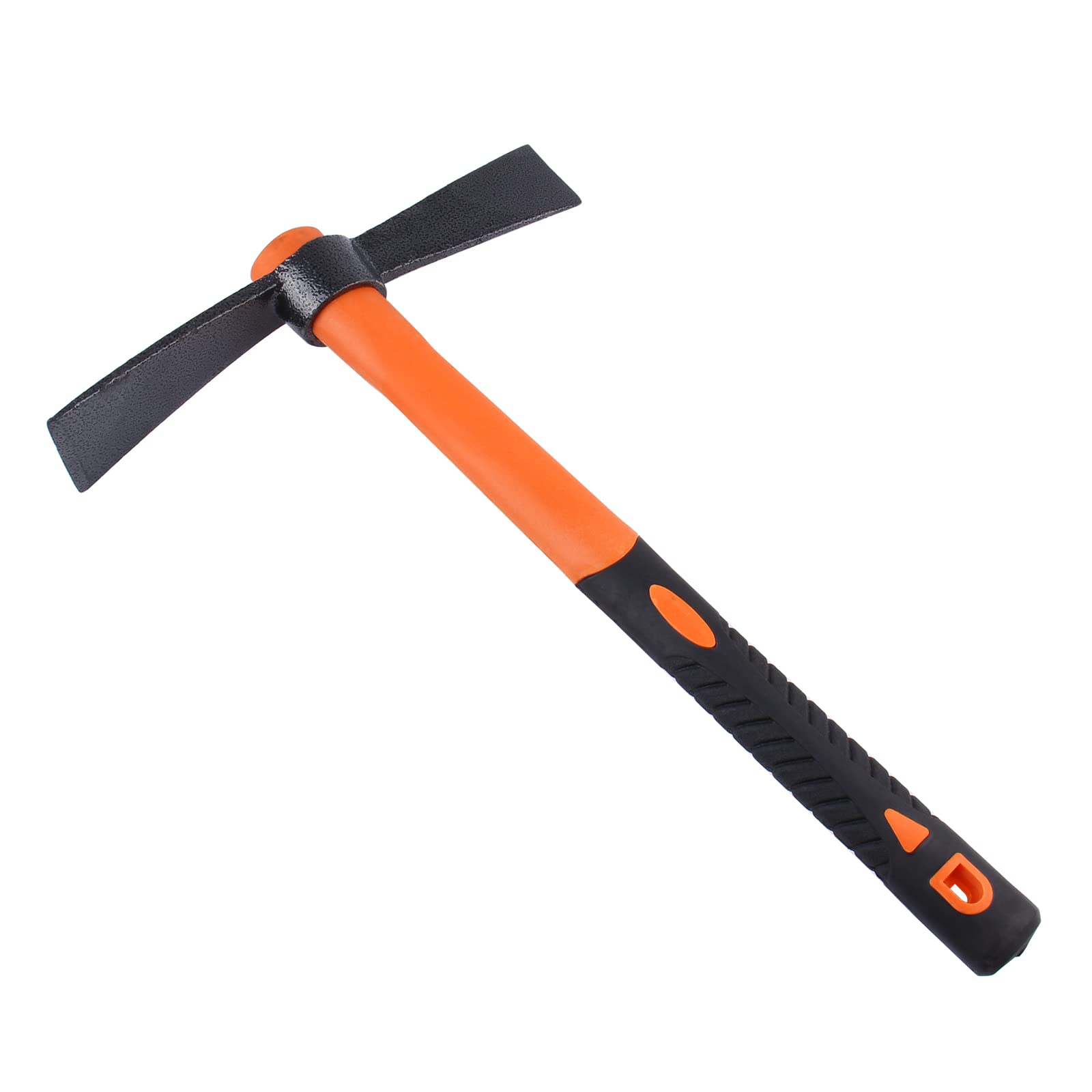 LUBAN Hoopoe Pickaxe with Heavy Duty Forged Adze and Axe, Ergonomic Non-Slip Handle 38.5mm/15inch, Dual Head Ax Pick for Gardening Hunting Outdoor Landscaping