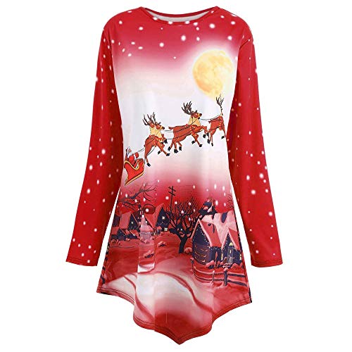 Hattfart-Womens-Christmas-Reindeer-Print-Xmas-Gifts-Party-Loose-Long-Sleeve-Tunic-Blouse-Sweatshirt