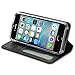 IPHOX Case Compatible with iPhone SE 2016 (Not for 2020) / iPhone 5S / iPhone 5, Premium Folio Leather Flip Wallet Phone Case Cover for Apple iPhone SE 2016 / iPhone 5S / iPhone 5, Black/E