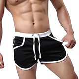 Ouber Men's Fitted Stretch Elastic Workout Gym Lifting Shorts