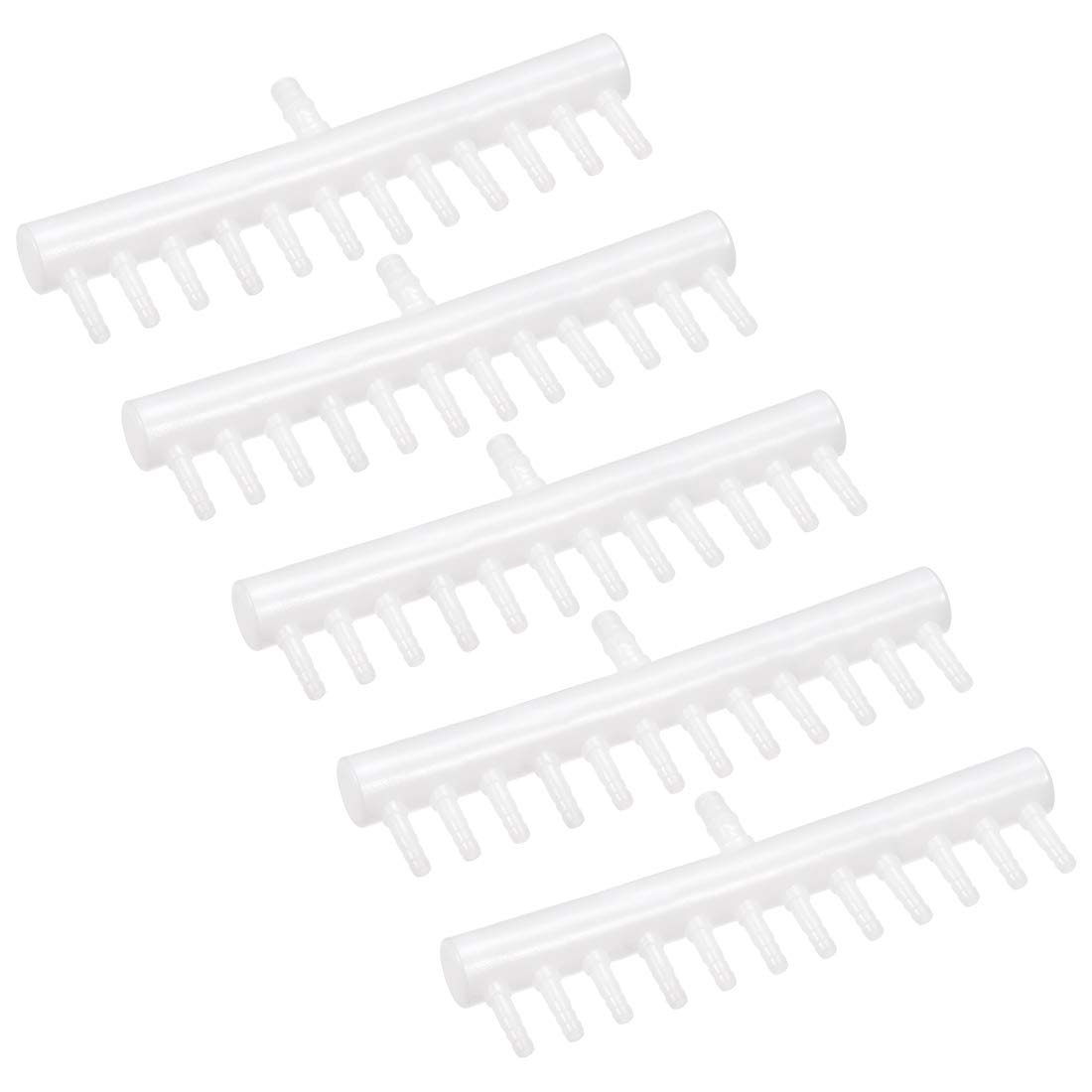 sourcing map 8mm To 4mm 12 Way Aquarium Air Line Tubing Splitter Connector Fish Tank Plastic Air Flow Divider Oxygen Splitter Lever Valve 5pcs