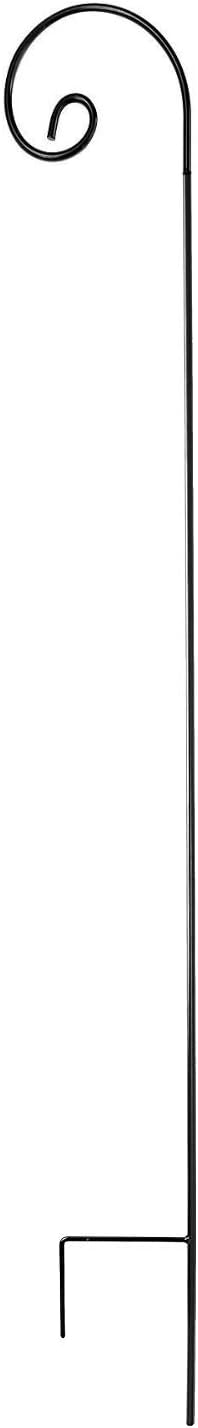 Ashman Black Shepherd Curled Hook 92 Inch (1 Pack), 1/2-Inch Diameter Thick, Super Strong, Rust Resistant Steel Hook Ideal for Hanging Heavy Plant Baskets, Bird Feeders, Solar Lights, Flower Pots