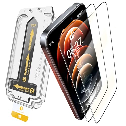 TEMPRTEK+ Screen Protector for iPhone 14 Pro - 2 Pack (10x Military) Tempered Glass Protector - Anti Scratch/Fingerprint [Full Coverage] - with 2 Easy Install Kits
