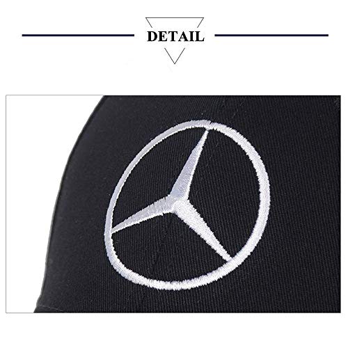 CCBaseball Car Logo Adjustable Baseball Cap, Unisex Hat Travel Cap Car Racing Motor Hat for Mercedes Benz (Black)