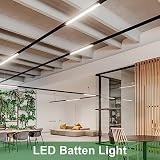 muzha 4 Packs LED Batten Lights 50W 4000K 5000lm PC Body 5ft Low Profile view 4