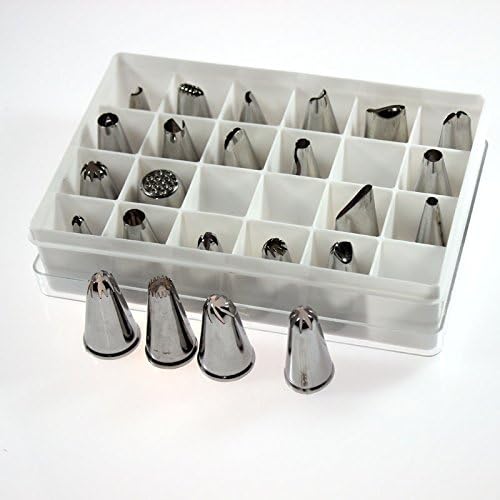 Cake Decorating Kit, supplies includes 24 Icing tips, Most Popular Professional Stainless Steel Icing Tip Tools, Perfect for Beginner or Professional , Ice those Cakes Pastries, Cookies