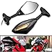 2X Motorcycle Amber LED Turn Signal Light Blinker Indicator Side Marker Integrated Black Racing Side Rear View Mirror Compatible with Suzuki SV650 Katana 600 750 GSX600F GSX750F
