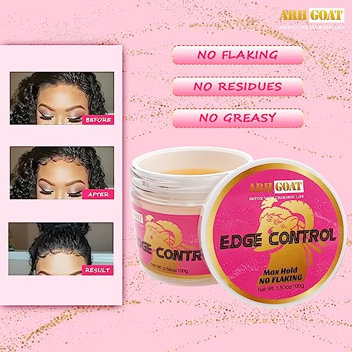 ARHGOAT Edge Control Wax for Women Non Flaking Strong Hold Long Lasting Perfect Edge Smoother Edge Tamer with Aloe Vera 3.53 Ounces