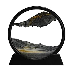 Aoderun Moving Sand Art Picture Round Glass 3D Deep