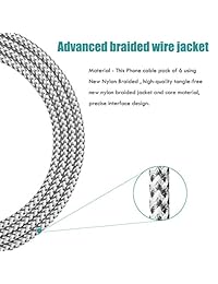 JR TECHNIK iPhone Charger, MFi Certified Lightning Cable 5 Pack [3 3 6 6 10FT] Extra Long Nylon Braided USB Charging & Syncing Cord Compatible with iPhone 11 Pro Max XS MAX XR X 8 7 Plus (5GY)
