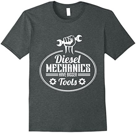 Mens Diesel Mechanic Shirt- Awesome Funny Men Women Apparel Gift Large Dark Heather