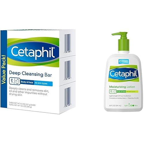 Cetaphil Deep Cleansing Bar3pk  and Moisturizing Lotion 20oz